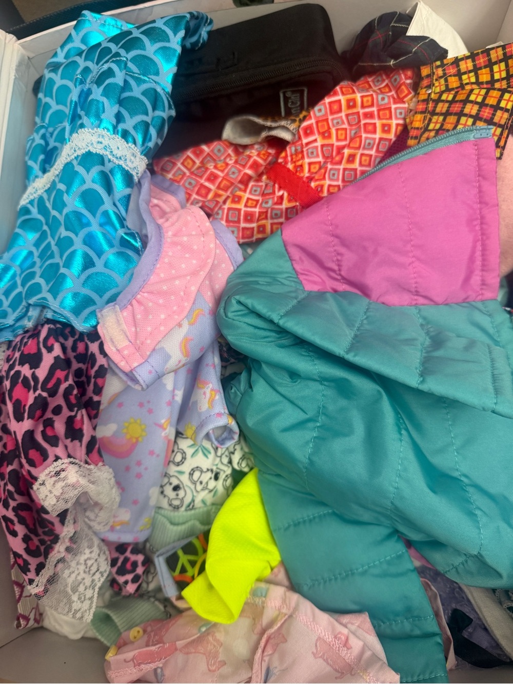 Big Box of American Doll Clothes and accessories.
